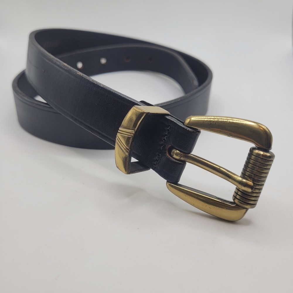 Vintage Ann Taylor Belt Small Black Saddle Leather Equestrian 90s Classic Boho